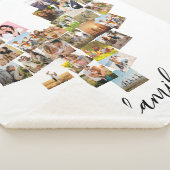 ハート型パーソナライズされたファミリーフォトコラージュ シェルパブランケット (3/4)