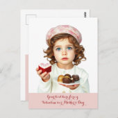 ハート型ビロードのケーキチョコのかわいい子 ポストカード (正面/裏面)