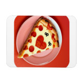 ハート型ピザスライス冷蔵庫用マグネット マグネット (横)