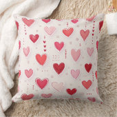 ハート型ピローパターン（の模様が）あるクッション クッション (ブランケット)