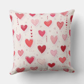 ハート型ピローパターン（の模様が）あるクッション クッション (裏面)