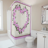ハート型ピンクローズ シャワーカーテン (インサイチュ)