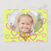 ハート型フォトキッズイエローカード ポストカード (正面)