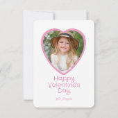 ハート型フォトクラスルームValentine's Dayカード サンキューカード (正面)