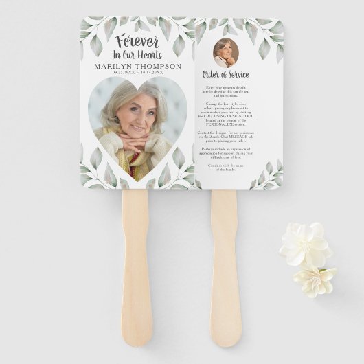 ハート型フォトグリーン記念事業 ハンドファン (正面&裏面)