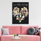 ハート型フォトコラージモザイクグリッド写真 キャンバスプリント (インサイチュ (リビング))