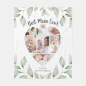 ハート型フォトコラージュのスクリプ最高のト・ママ フリースブランケット (正面)