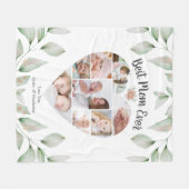 ハート型フォトコラージュのスクリプ最高のト・ママ フリースブランケット (正面(横))