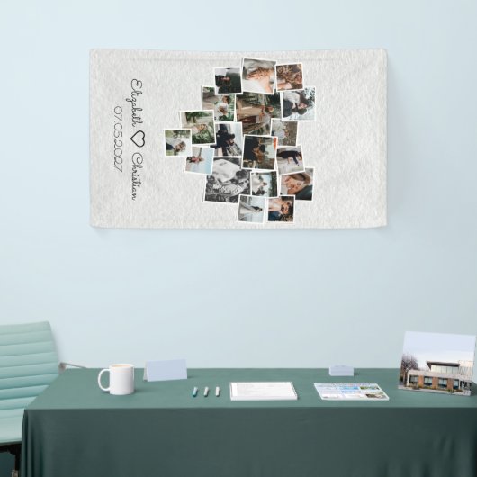 ハート型フォトコラージュのロマン結婚ティックのバナー 横断幕 (トレードショー)