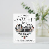 ハート型フォトコラージュの父の日カード ポストカード (スタンド正面)