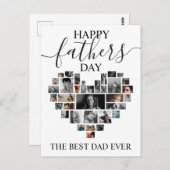 ハート型フォトコラージュの父の日カード ポストカード (正面/裏面)