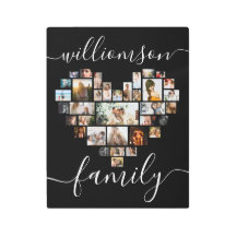 ハート型フォトコラージュ家族のカリグラフィ