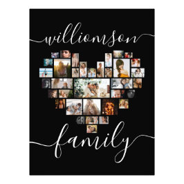 ハート型フォトコラージュ家族のスクリプト フォトプリント           