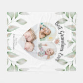 ハート型フォトコラージュ最高のおばあちゃん今まで フリースブランケット (正面(横))