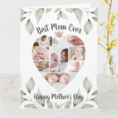 ハート型フォトコラージュ最高のマー カード (黄色い花)