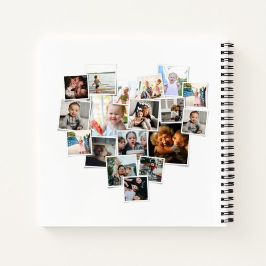 ハート型フォトコラージュ美しい家族日記 ノートブック (裏面)