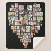 ハート型フォトコラージュ51写真テンプレート シェルパブランケット (正面)