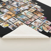 ハート型フォトコラージュ51写真テンプレート シェルパブランケット (3/4)