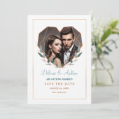 ハート型フォトセーブ・ザ・デート案内 案内状 (スタンド正面)