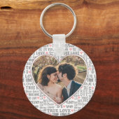 ハート型フォトバレンタインの真の愛の結婚有無 キーホルダー (正面)