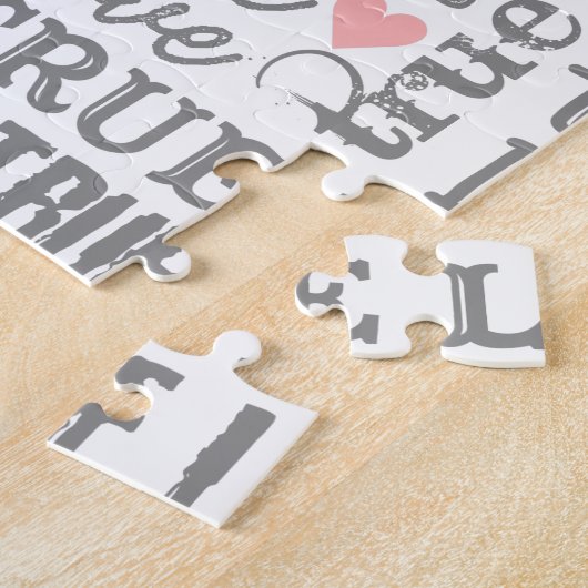 ハート型フォトバレンタインの真の愛の結婚有無 ジグソーパズル (側面)