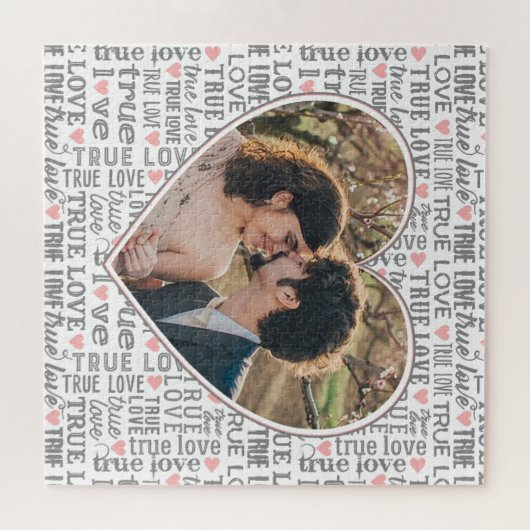 ハート型フォトバレンタインの真の愛の結婚有無 ジグソーパズル (横)