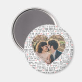 ハート型フォトバレンタインの真の愛の結婚有無 マグネット (正面/裏面)