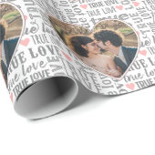 ハート型フォトバレンタインの真の愛の結婚有無 ラッピングペーパー (ロールコーナー)