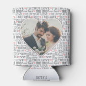 ハート型フォトバレンタインの真の愛の結婚有無 缶クーラー (裏面)