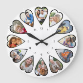 ハート型フォトホワイトラウンドラージクロック ラージ壁時計 (正面)