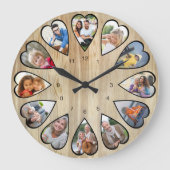 ハート型フォトマツ効果ラウンドラージクロック ラージ壁時計 (正面)