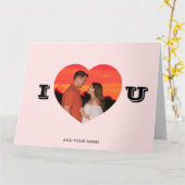 ハート型フォトミニマルモダンリストバレンタイン カード (黄色い花)