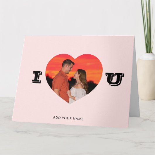 ハート型フォトミニマルモダンリストバレンタイン カード (正面)