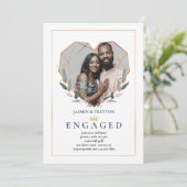 ハート型フォト婚約招待状 招待状 (スタンド正面)