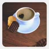 ハート型フォーム付きコーヒーカップ スクエアシール (正面)