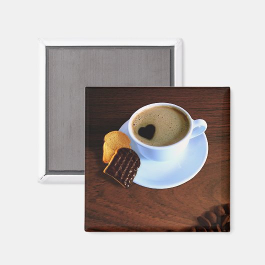 ハート型フォーム付きコーヒーカップ マグネット (正面/裏面)