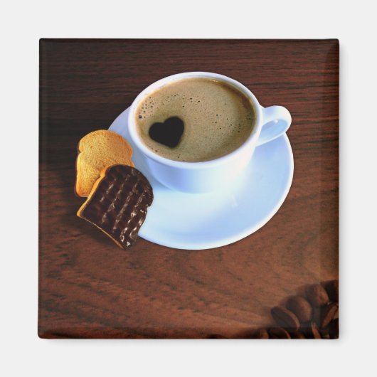 ハート型フォーム付きコーヒーカップ マグネット (正面)