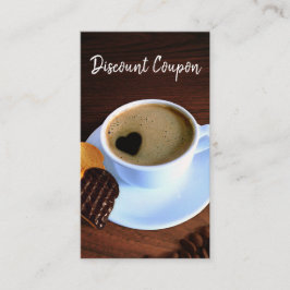 ハート型フォーム付きコーヒーカップ 割引カード