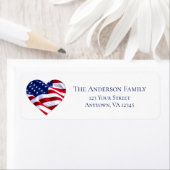 ハート型フラグ |米国差出人住所 ラベル (インサイチュ)