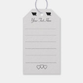 ハート型フレイムレッドキャンドルモノクロラブ ギフトタグ (裏面)