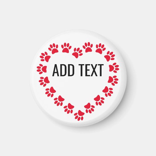 ハート型フレームカスタム文字 マグネット (正面)