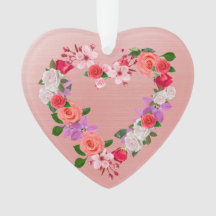 ハート型フローラブーケのラブセラミック