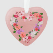 ハート型フローラブーケのラブセラミック オーナメント (裏面)