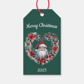 ハート型フローラリース – クリスマスサンタクロース ギフトタグ