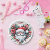 ハート型フローラリース – クリスマスサンタクロース ペーパープレート (パーティー)