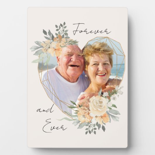 ハート型フローラ金ゴールドフレームフォトプラーク フォトプラーク (正面)