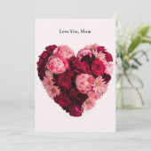 ハート型ブーケマザーズデイカード 招待状 (スタンド正面)