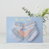ハート型ベビーブーティー妊娠告知 案内状 (スタンド正面)