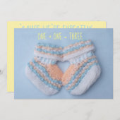 ハート型ベビーブーティー妊娠告知 案内状 (正面/裏面)