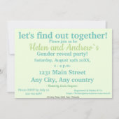 ハート型ベビーブーティ性を暴くパーティー 招待状 (裏面)